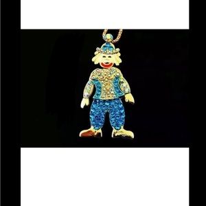 Crystal &Rhinestone Clown Necklace(Moveable Parts)